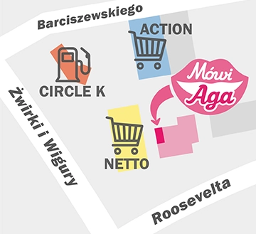 Mapka do gabinetu neurologopedy mówi aga w Gnieźnie. Logopeda i Neurologopeda Gniezno. Dzieci i dorośli. Okolice Września, Swarzędz, Łubowo, Kłecko, Trzemeszno, Witkowo, Powidz